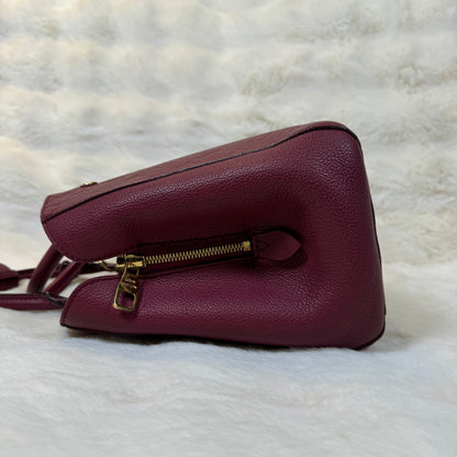 Louis Vuitton Monogram Empreinte Montaigne BB Leather Handbag Burgundy (Pre-Owned)