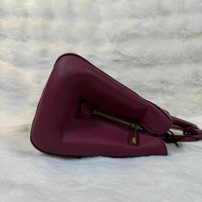Louis Vuitton Monogram Empreinte Montaigne BB Leather Handbag Burgundy (Pre-Owned)