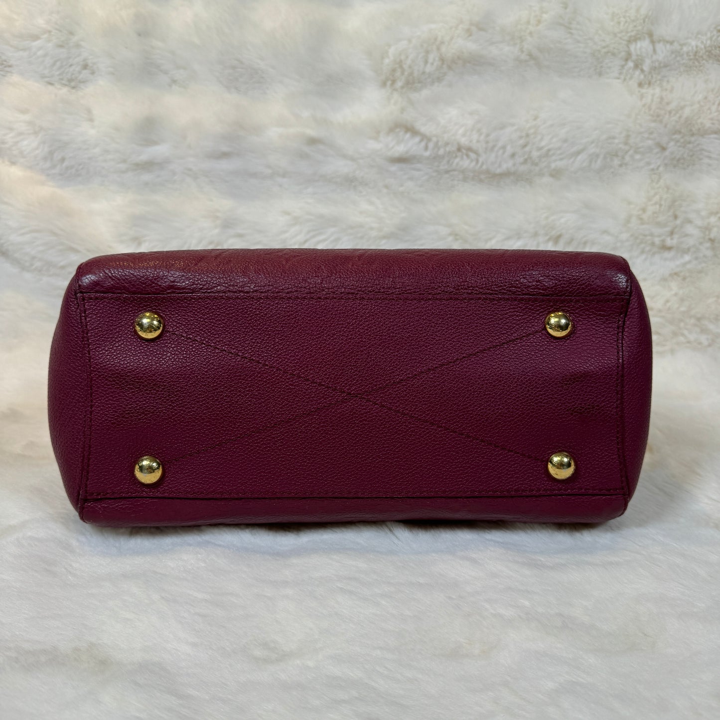 Louis Vuitton Monogram Empreinte Montaigne BB Leather Handbag Burgundy (Pre-Owned)