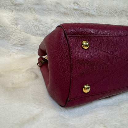 Louis Vuitton Monogram Empreinte Montaigne BB Leather Handbag Burgundy (Pre-Owned)