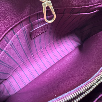 Louis Vuitton Monogram Empreinte Montaigne BB Leather Handbag Burgundy (Pre-Owned)