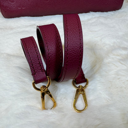 Louis Vuitton Monogram Empreinte Montaigne BB Leather Handbag Burgundy (Pre-Owned)