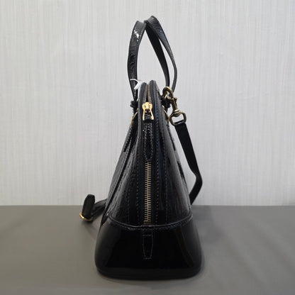 Gucci Microguccissima Patent Leather 2Way Dome Bag Black (Pre-Owned)