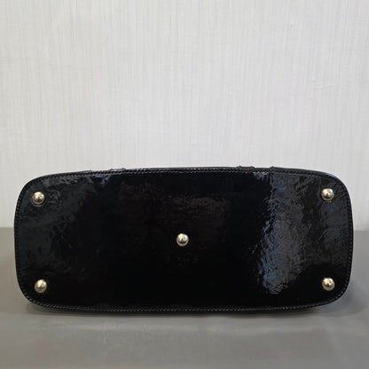 Gucci Microguccissima Patent Leather 2Way Dome Bag Black (Pre-Owned)