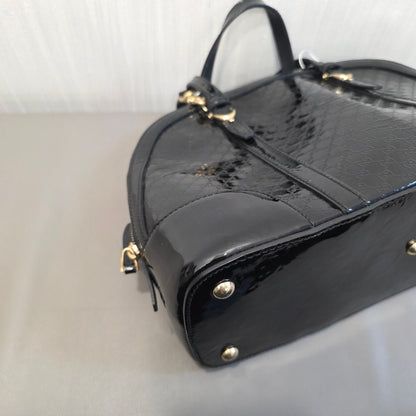 Gucci Microguccissima Patent Leather 2Way Dome Bag Black (Pre-Owned)