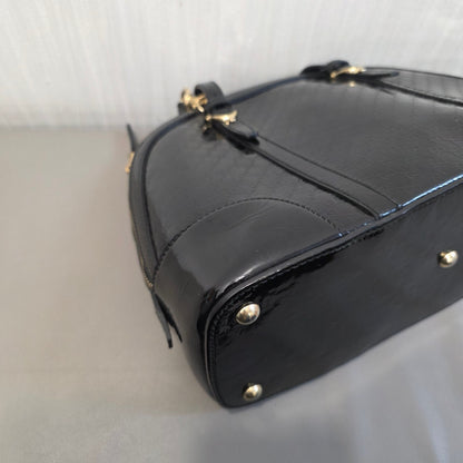 Gucci Microguccissima Patent Leather 2Way Dome Bag Black (Pre-Owned)