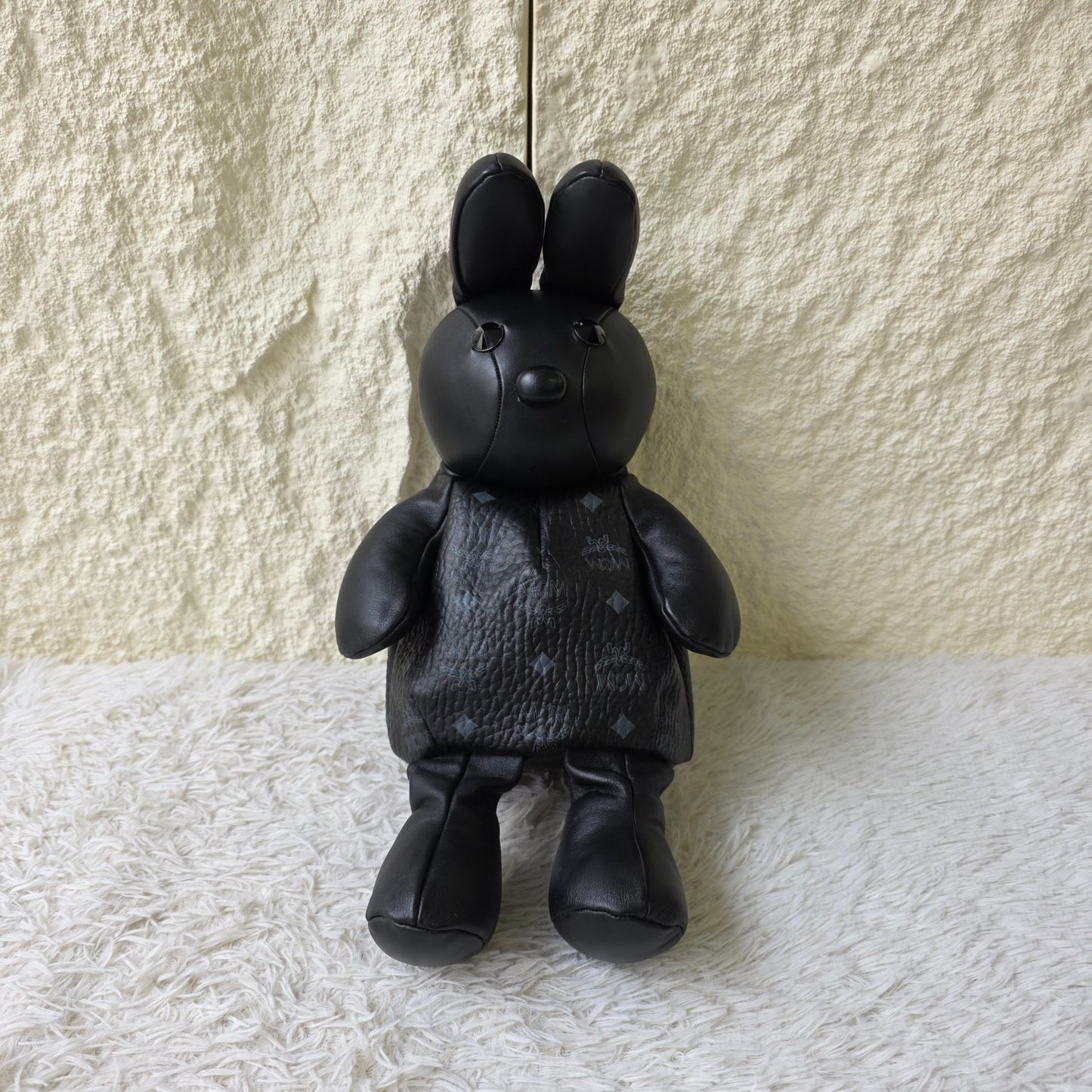 MCM Rabbit Doll Visetos Crossbody Bag Black (Pre-Owned)