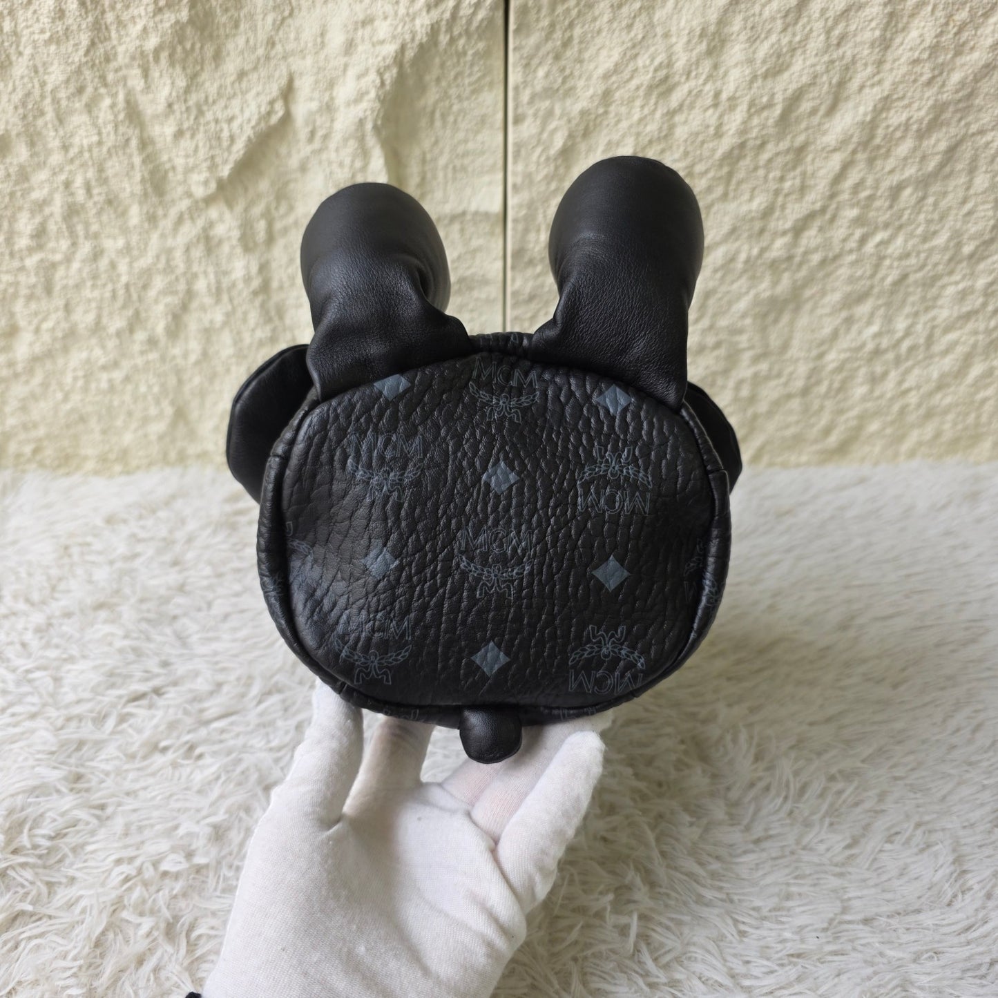MCM Rabbit Doll Visetos Crossbody Bag Black (Pre-Owned)