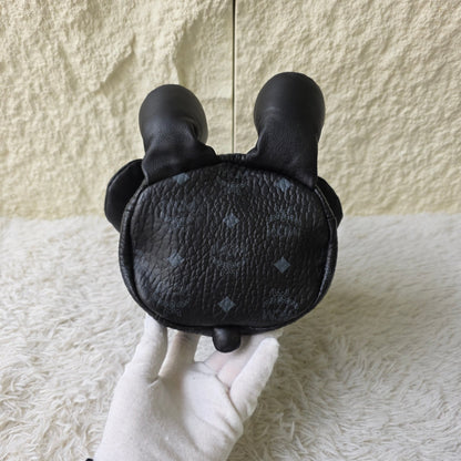 MCM Rabbit Doll Visetos Crossbody Bag Black (Pre-Owned)