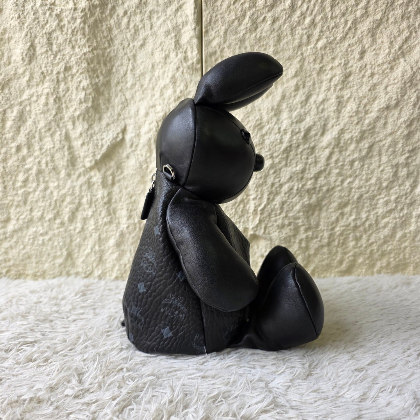 MCM Rabbit Doll Visetos Crossbody Bag Black (Pre-Owned)
