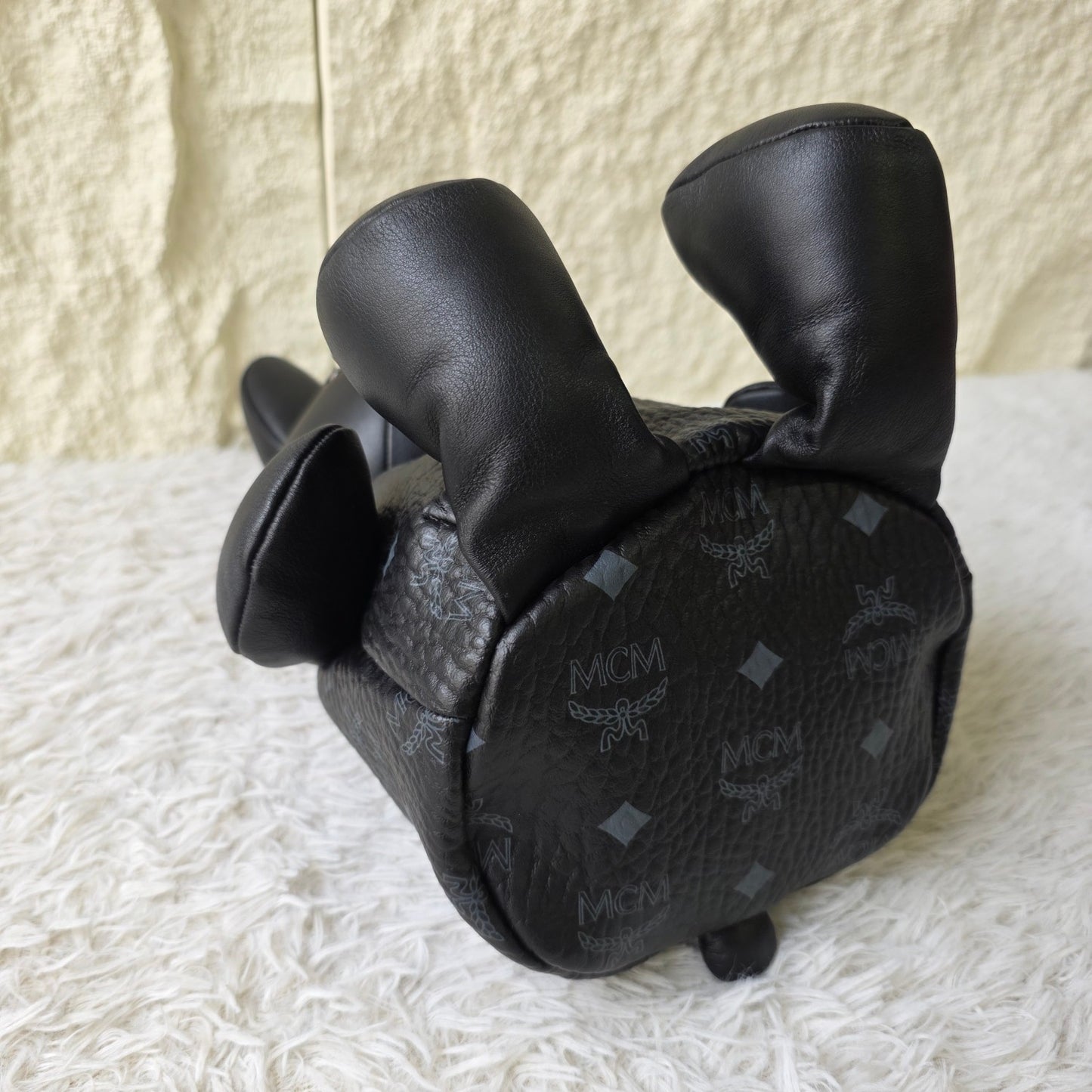 MCM Rabbit Doll Visetos Crossbody Bag Black (Pre-Owned)