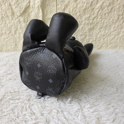MCM Rabbit Doll Visetos Crossbody Bag Black (Pre-Owned)