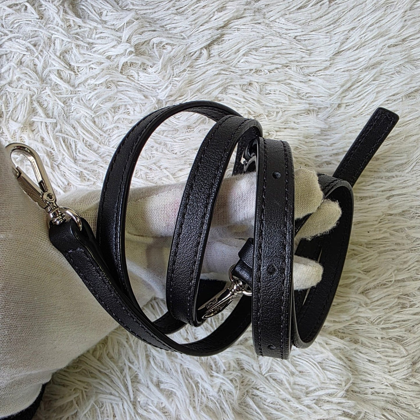 MCM Rabbit Doll Visetos Crossbody Bag Black (Pre-Owned)