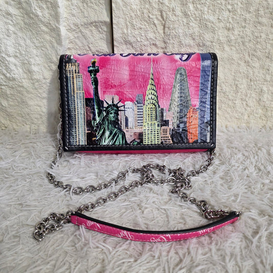 Balenciaga Papier Mini Chain Wallet New York Print (Pre-Owned)
