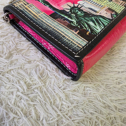 Balenciaga Papier Mini Chain Wallet New York Print (Pre-Owned)