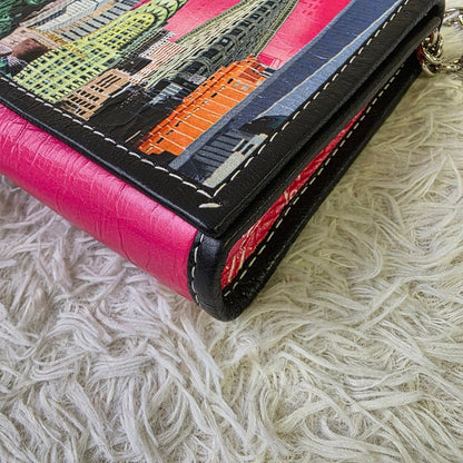 Balenciaga Papier Mini Chain Wallet New York Print (Pre-Owned)