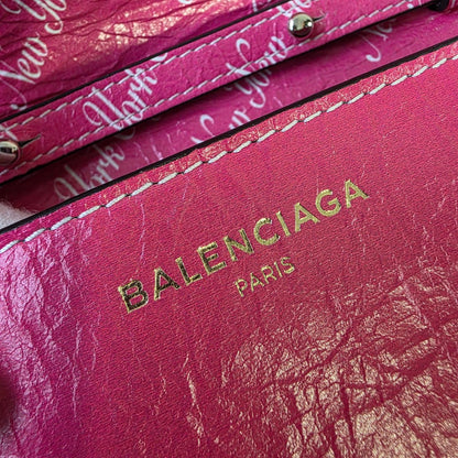 Balenciaga Papier Mini Chain Wallet New York Print (Pre-Owned)