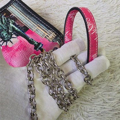 Balenciaga Papier Mini Chain Wallet New York Print (Pre-Owned)