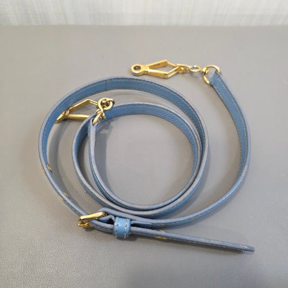 Miu Miu Madras Leather Top Handle Bag Light Blue (Pre-Owned)