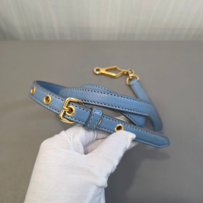 Miu Miu Madras Leather Top Handle Bag Light Blue (Pre-Owned)