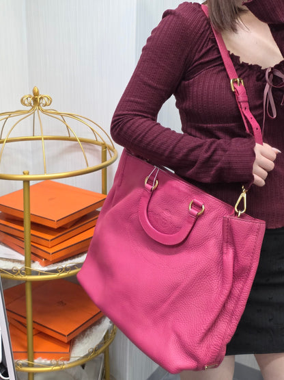Prada 2Way Leather Tote Bag Pink (Pre-Owned)