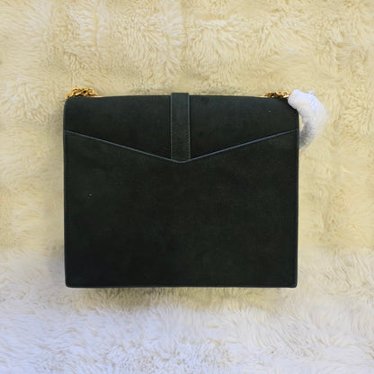Saint Laurent Cassandra Leather and Suede Chain Shoulder Bag (Pre-Owned)