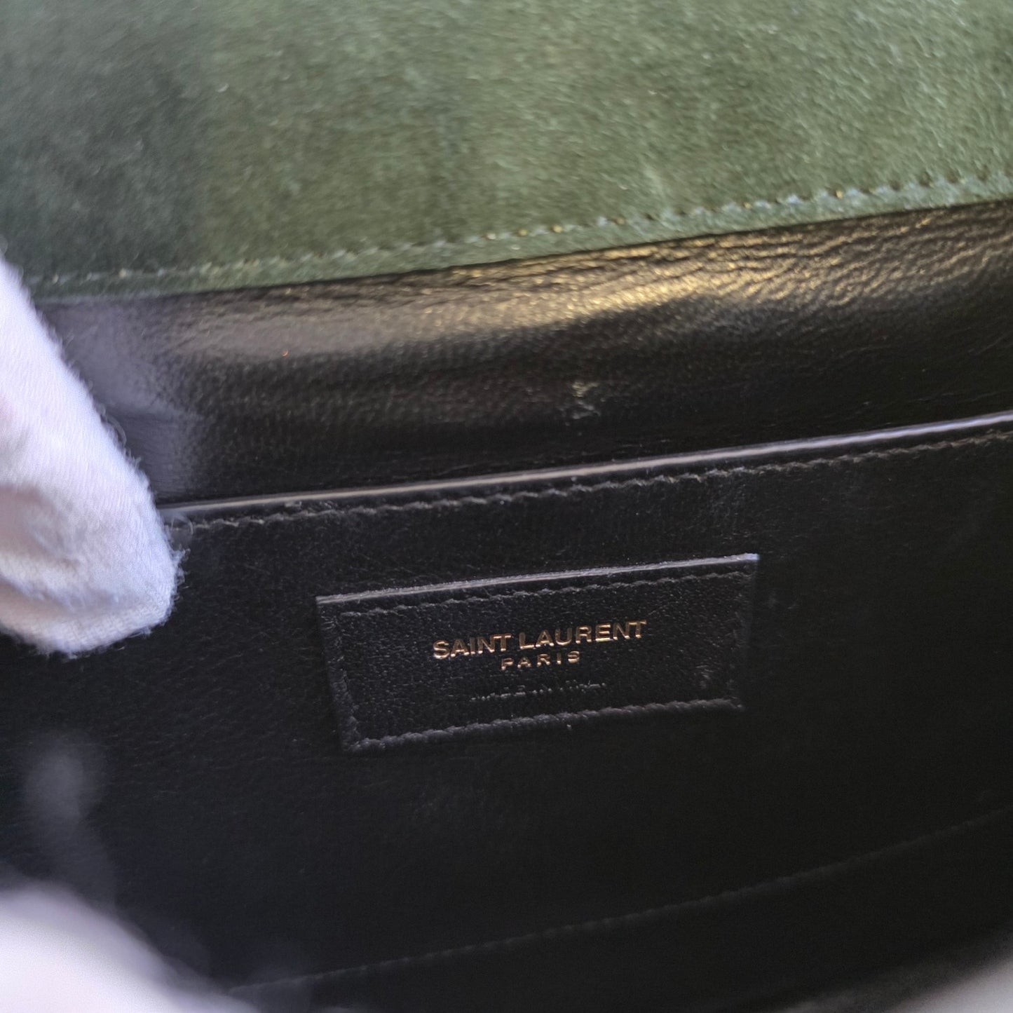 Saint Laurent Cassandra Leather and Suede Chain Shoulder Bag (Pre-Owned)