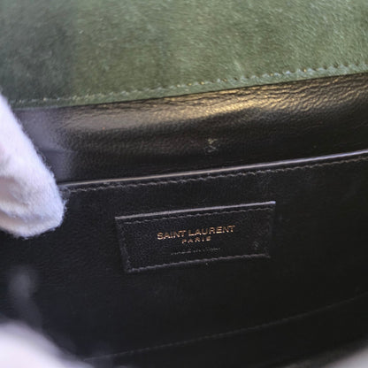 Saint Laurent Cassandra Leather and Suede Chain Shoulder Bag (Pre-Owned)