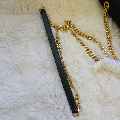 Saint Laurent Cassandra Leather and Suede Chain Shoulder Bag (Pre-Owned)