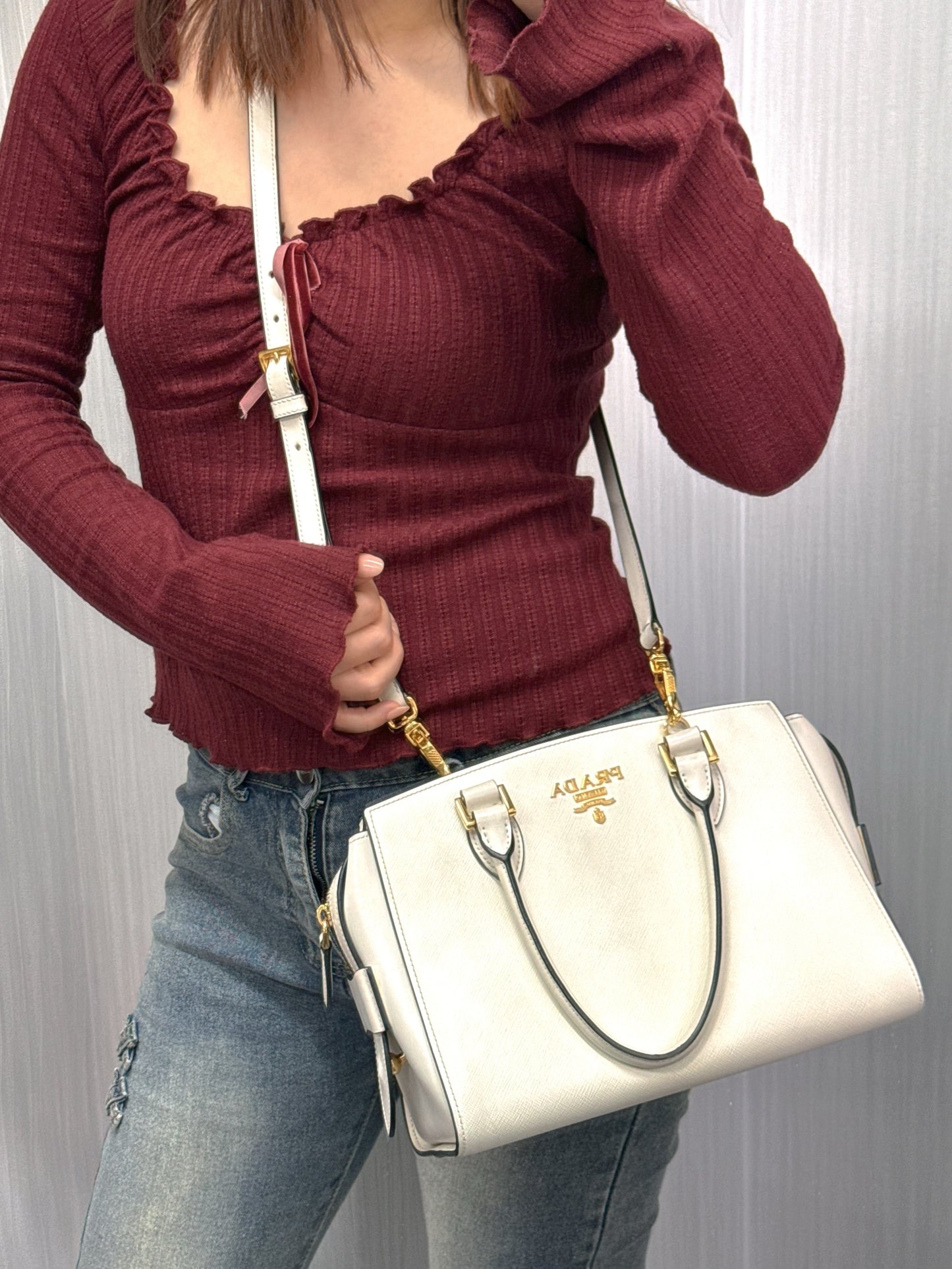 Prada Saffiano Leather Tote Bag (Pre-Owned)