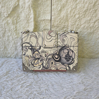 Prada Cahier Rabbit Print Leather Shoulder Bag (Pre-Owned)