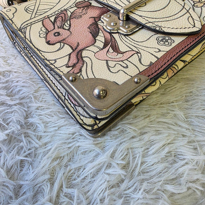 Prada Cahier Rabbit Print Leather Shoulder Bag (Pre-Owned)