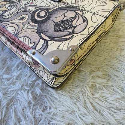 Prada Cahier Rabbit Print Leather Shoulder Bag (Pre-Owned)