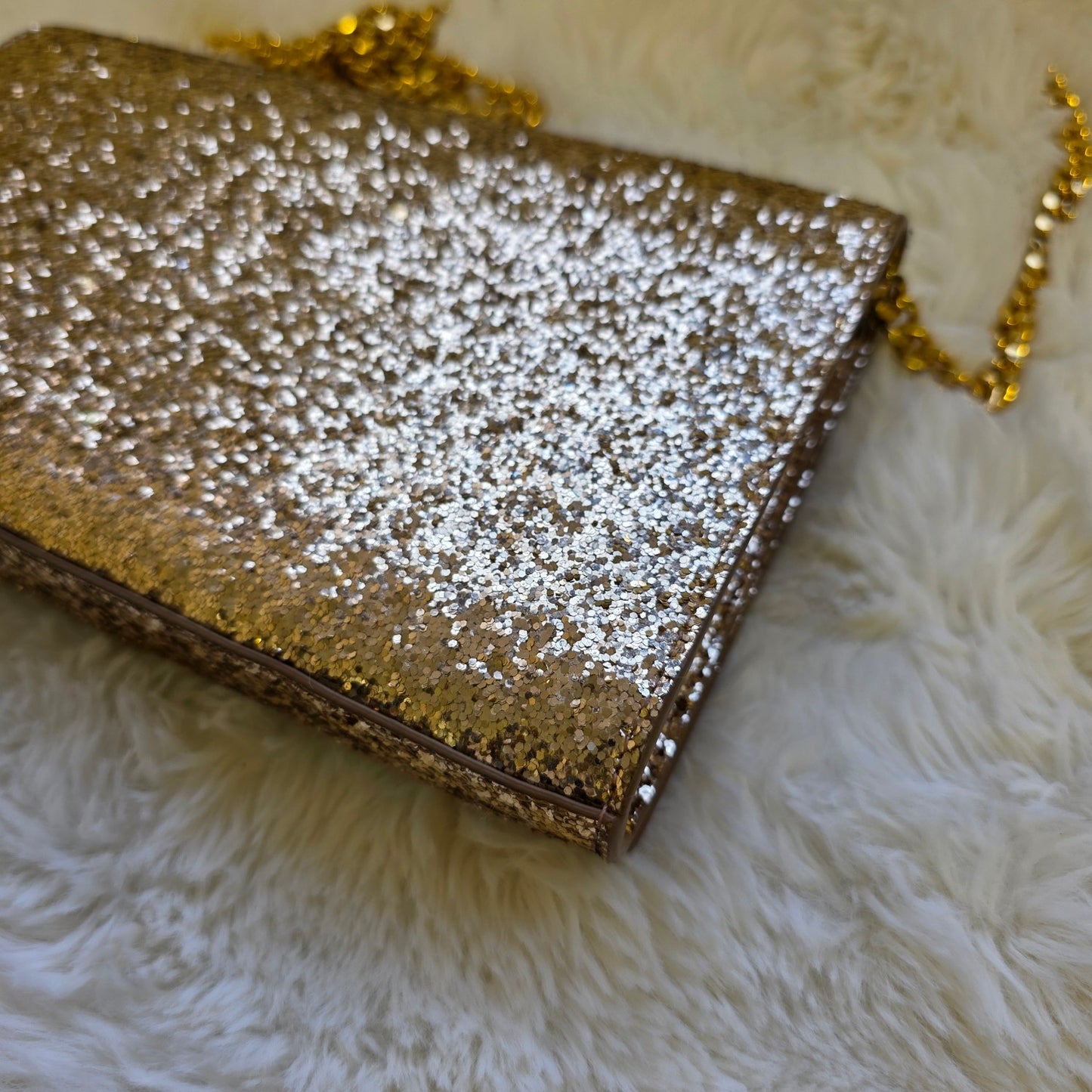 Saint Laurent Kate Glitter Chain Wallet (Pre-Owned)