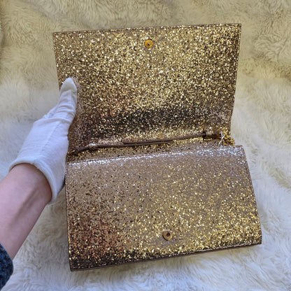 Saint Laurent Kate Glitter Chain Wallet (Pre-Owned)