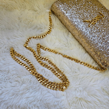 Saint Laurent Kate Glitter Chain Wallet (Pre-Owned)