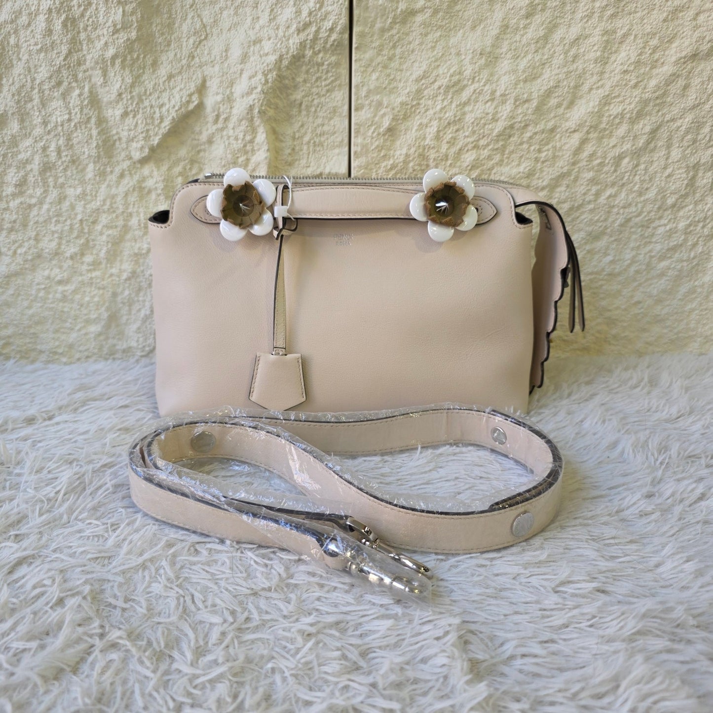 Fendi By The Way Flower Embellished Leather Bag (Pre-Owned)