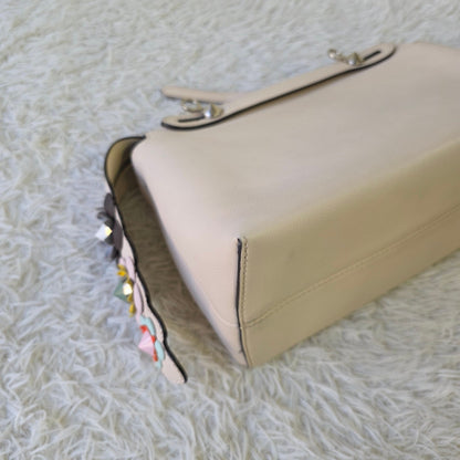 Fendi By The Way Flower Embellished Leather Bag (Pre-Owned)