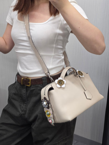 Fendi By The Way Flower Embellished Leather Bag (Pre-Owned)