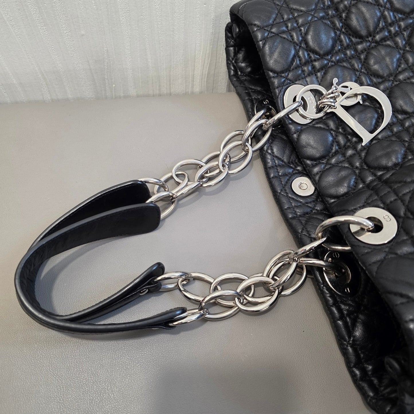 Christian Dior Lady Dior Cannage Leather Tote Bag (Pre-Owned)