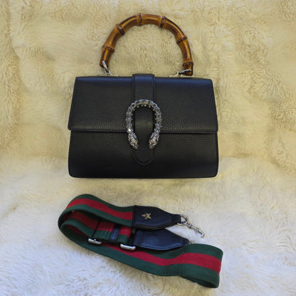 Gucci Dionysus Leather Bamboo Top Handle Bag (Pre-Owned)