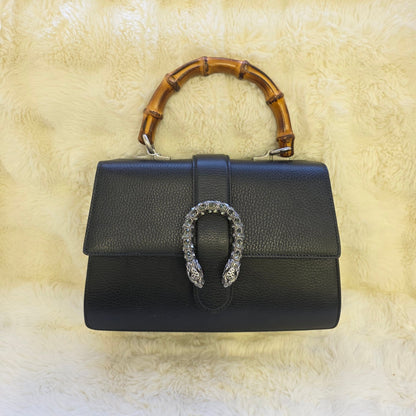Gucci Dionysus Leather Bamboo Top Handle Bag (Pre-Owned)