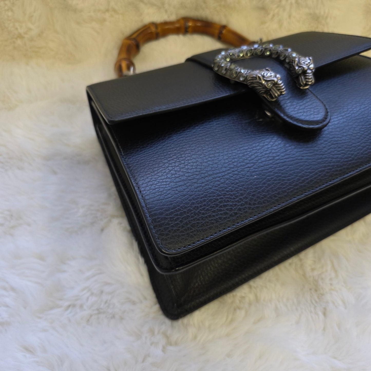 Gucci Dionysus Leather Bamboo Top Handle Bag (Pre-Owned)
