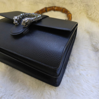 Gucci Dionysus Leather Bamboo Top Handle Bag (Pre-Owned)