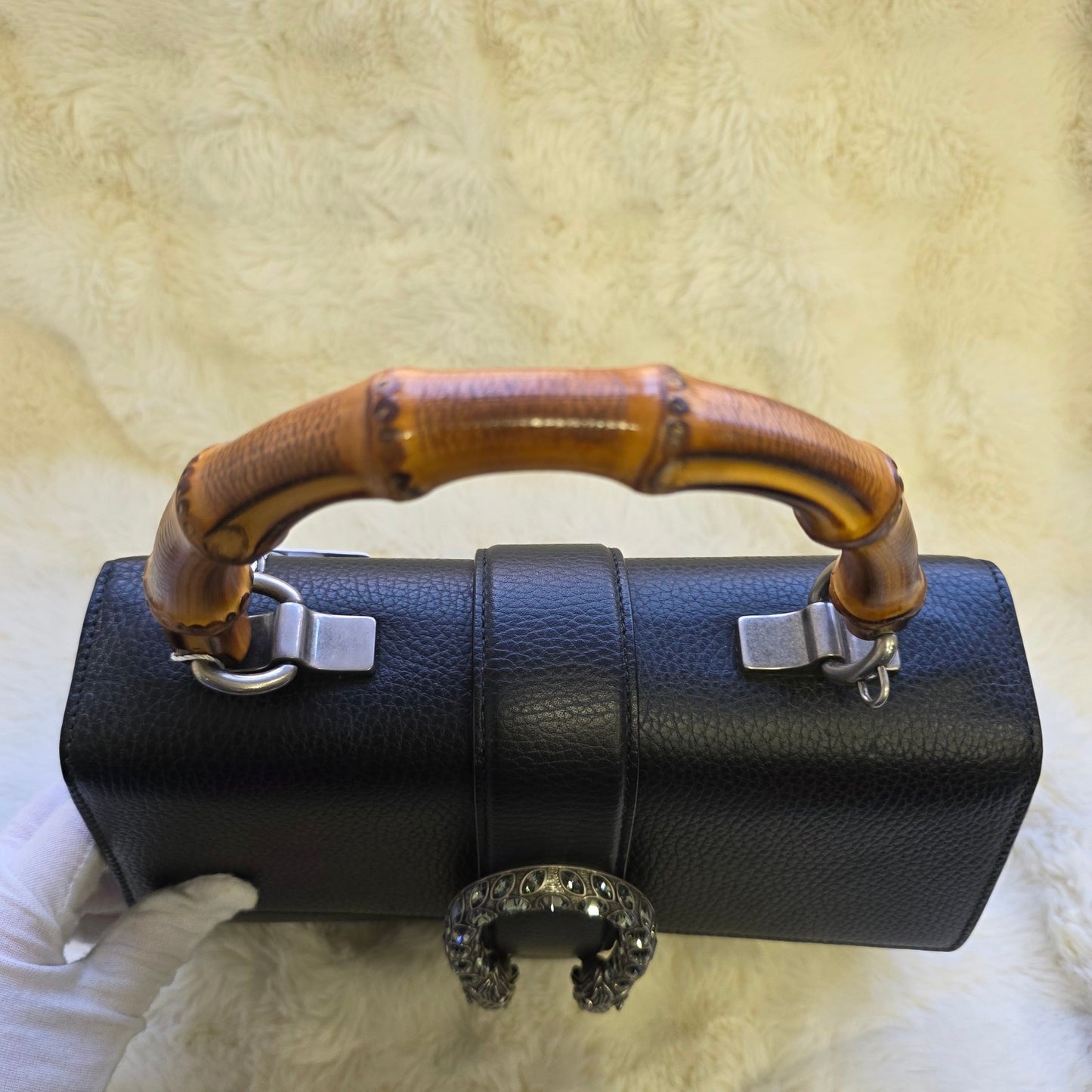 Gucci Dionysus Leather Bamboo Top Handle Bag (Pre-Owned)