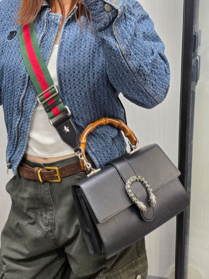 Gucci Dionysus Leather Bamboo Top Handle Bag (Pre-Owned)