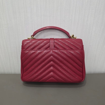 Saint Laurent College Matelassé Leather Top Handle Bag (Pre-Owned)