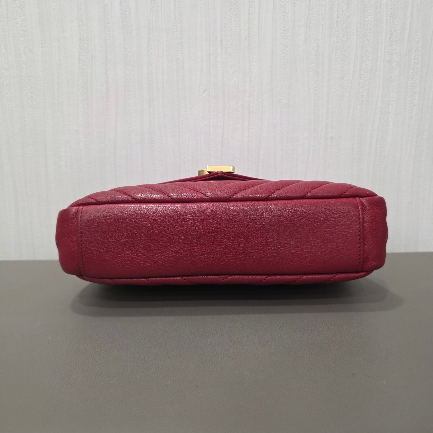 Saint Laurent College Matelassé Leather Top Handle Bag (Pre-Owned)
