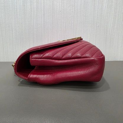 Saint Laurent College Matelassé Leather Top Handle Bag (Pre-Owned)