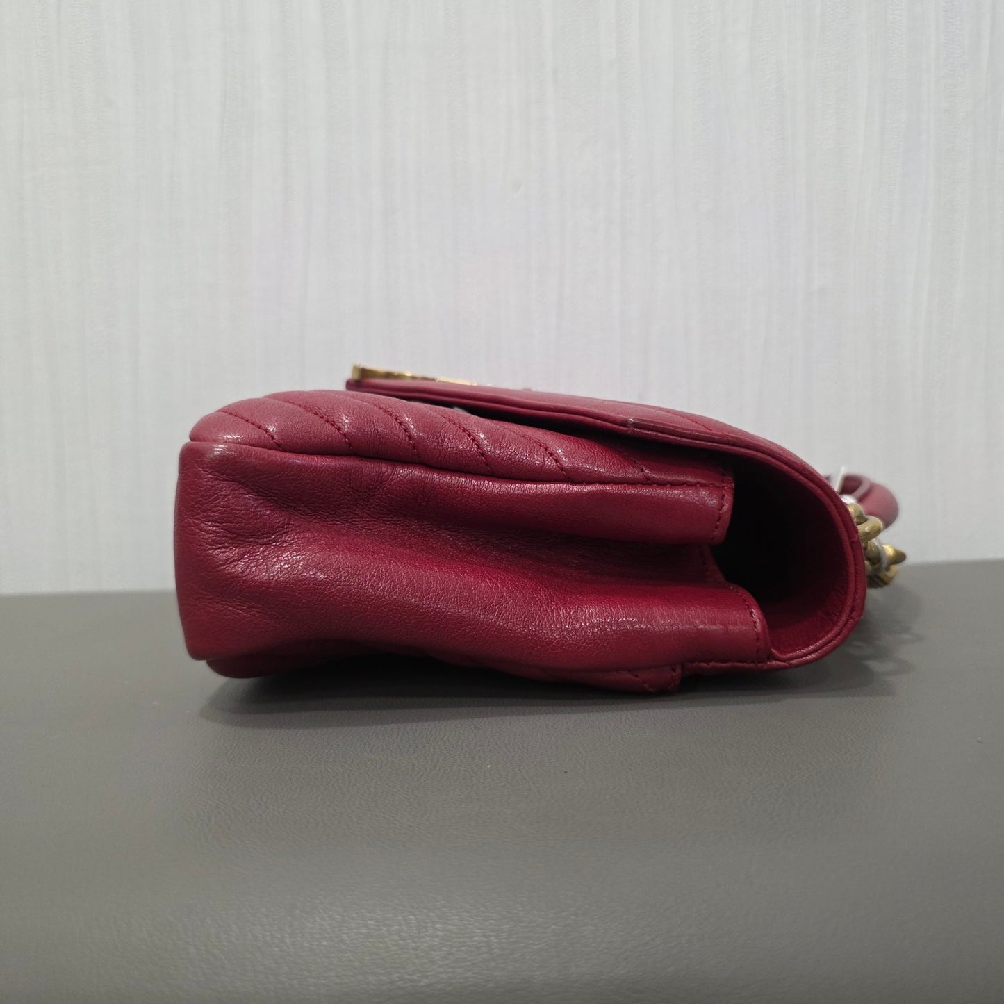 Saint Laurent College Matelassé Leather Top Handle Bag (Pre-Owned)